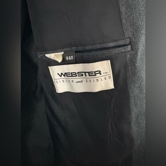 Zizi Rossi Double breasted sport coat 44R. Charcoal grey green lines wool blend - Picture 5 of 9